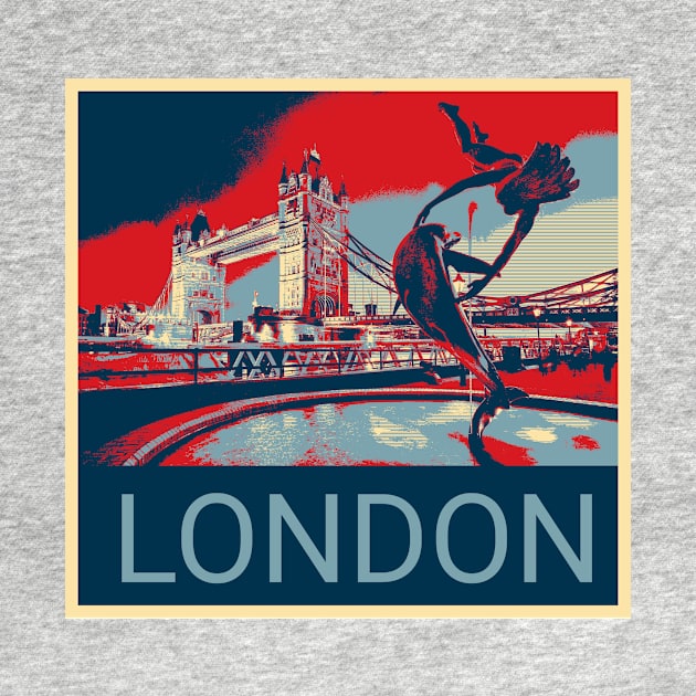 London in Shepard Fairey style 2 by Montanescu